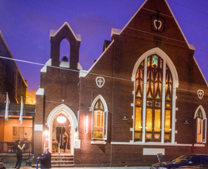 Stained glass windows at Church and Union