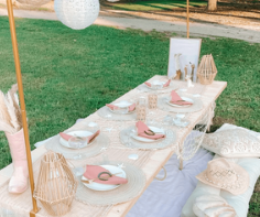 Beach bridal party picnic by Holy City Picnic