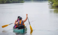 Bachelorette group kayaking on Shem Creek in Mount Pleasant
